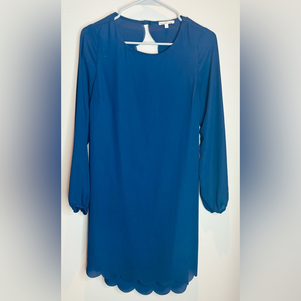 Navy Blue Charlotte Russe Long Sleeve Dress